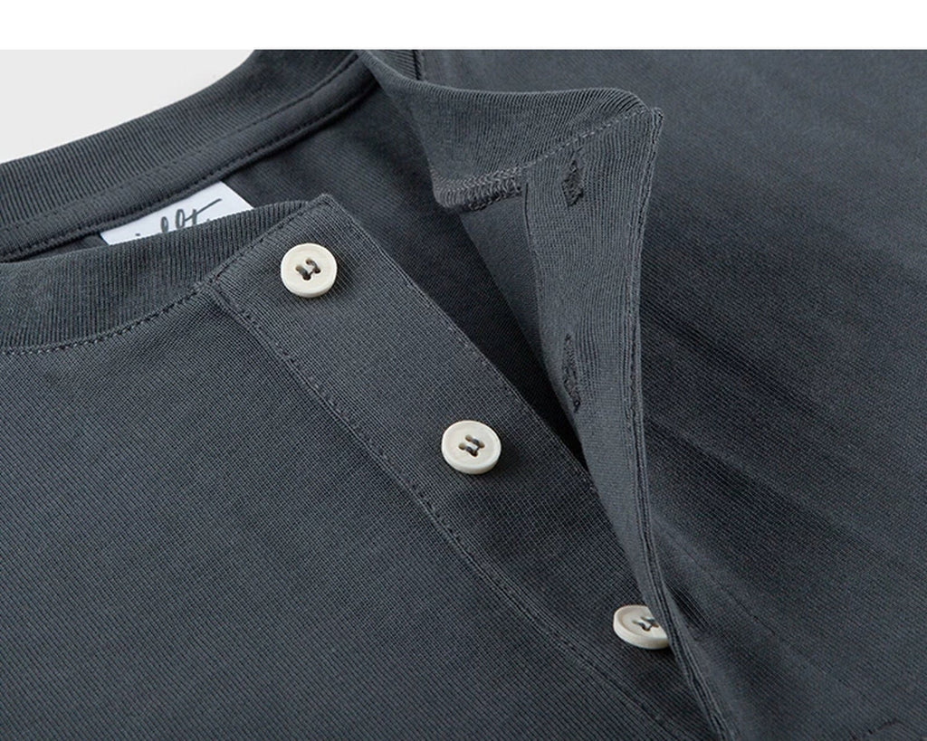 Oversized Short-Sleeve Henley - COPPING THREADS - IDLT