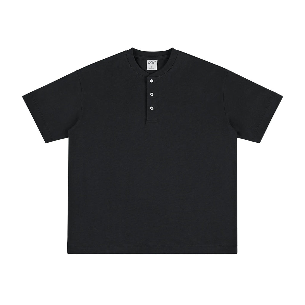 Oversized Short-Sleeve Henley - COPPING THREADS - IDLT