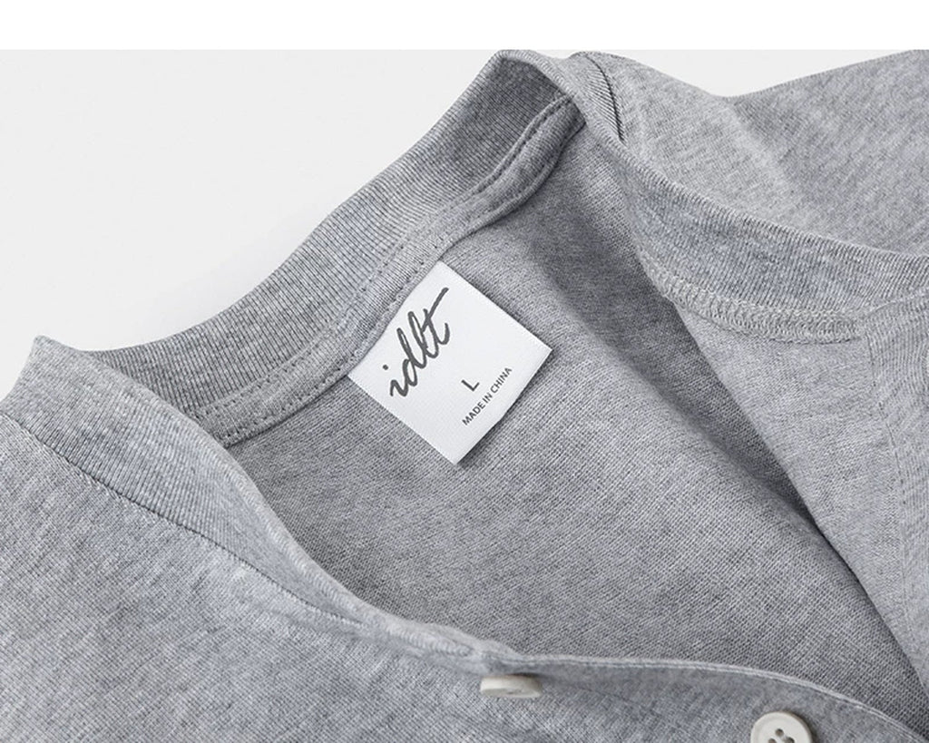 Oversized Short-Sleeve Henley - COPPING THREADS - IDLT