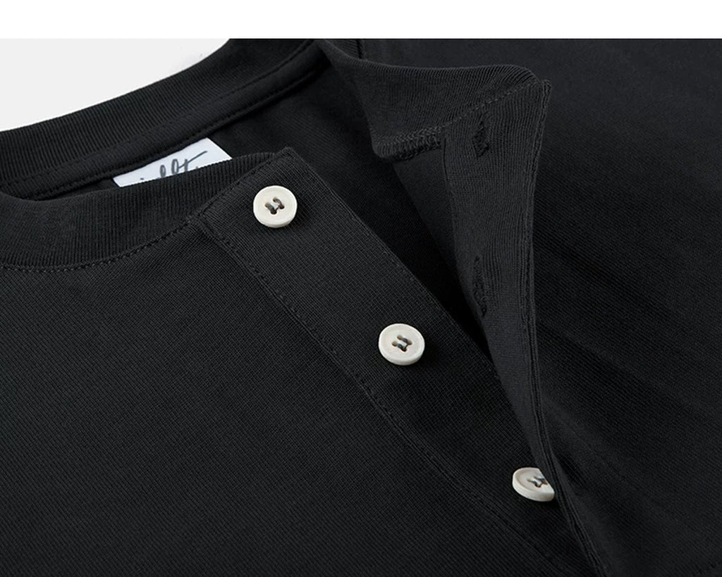 Oversized Short-Sleeve Henley - COPPING THREADS - IDLT