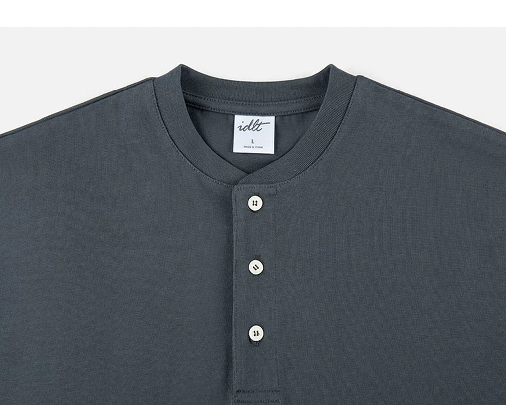 Oversized Short-Sleeve Henley - COPPING THREADS - IDLT