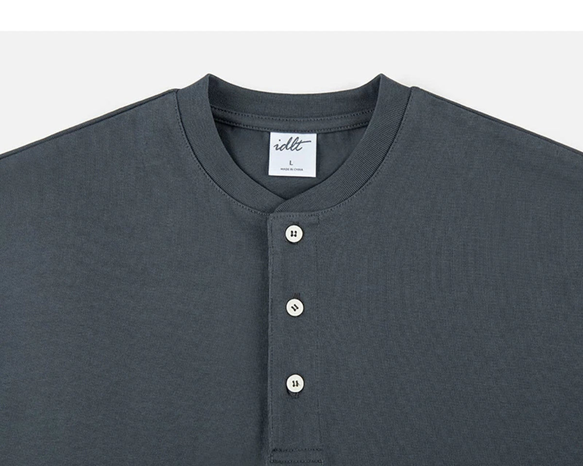 Oversized Short-Sleeve Henley - COPPING THREADS - IDLT