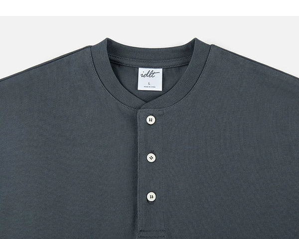 Oversized Short-Sleeve Henley - COPPING THREADS - IDLT