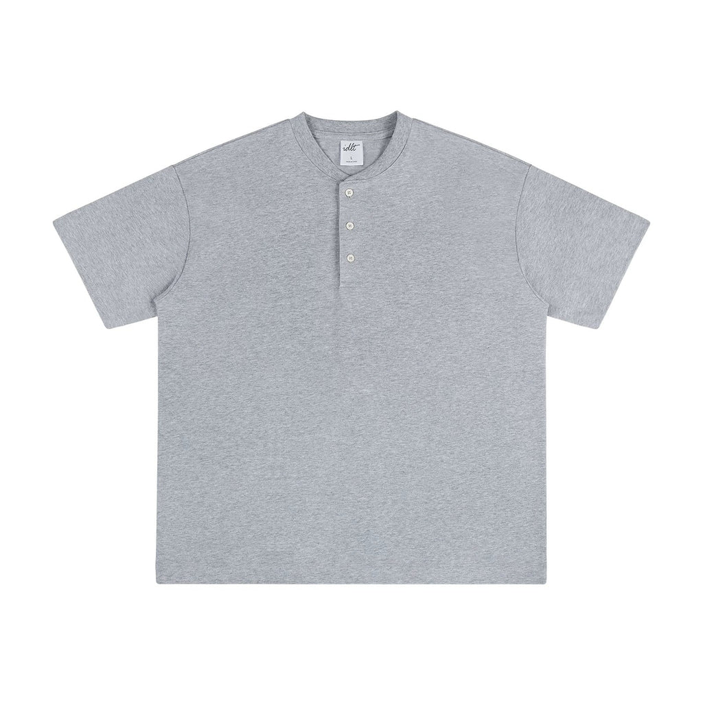 Oversized Short-Sleeve Henley - COPPING THREADS - IDLT