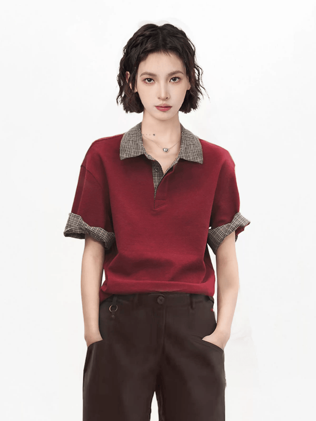 Oversized Short Sleeve Preppy Polo Shirt - COPPING THREADS - CT Select Hover Image