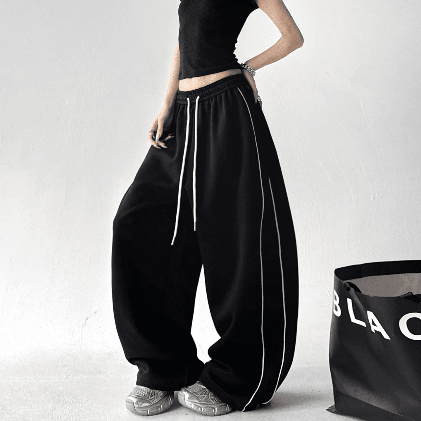 Oversized Side Piping Stripe Track Pants - COPPING THREADS - CT Select