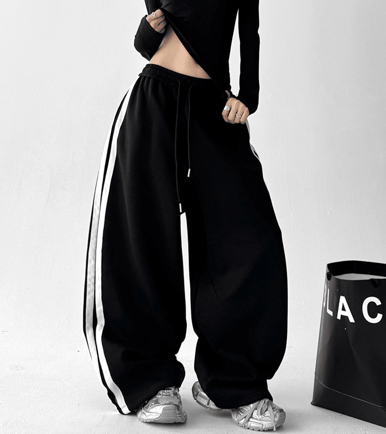 Oversized Side Stripe Wide - Leg Sweatpants - COPPING THREADS - CT Select