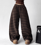 Oversized Striped Fleece Wide - Leg Pants - COPPING THREADS - CT Select