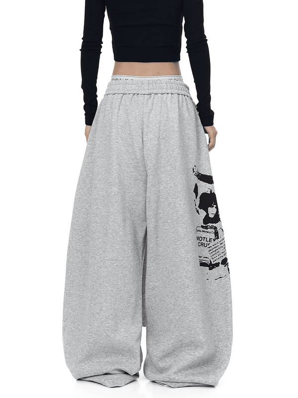 Oversized Tie Belt Graphic Sweatpants - COPPING THREADS - CT Select