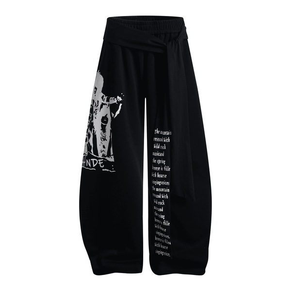 Oversized Tie Belt Graphic Sweatpants - COPPING THREADS - CT Select