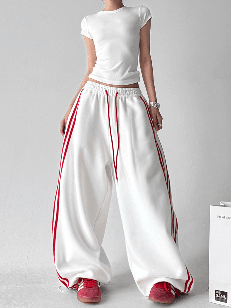 Oversized Triple - Stripe Wide - Leg Sweatpants - COPPING THREADS - CT Select