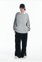 Oversized Waffle Knit Polo Sweatshirt - COPPING THREADS - LOSTCTRL