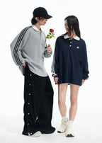 Oversized Waffle Knit Polo Sweatshirt - COPPING THREADS - LOSTCTRL