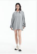 Oversized Waffle Knit Polo Sweatshirt - COPPING THREADS - LOSTCTRL