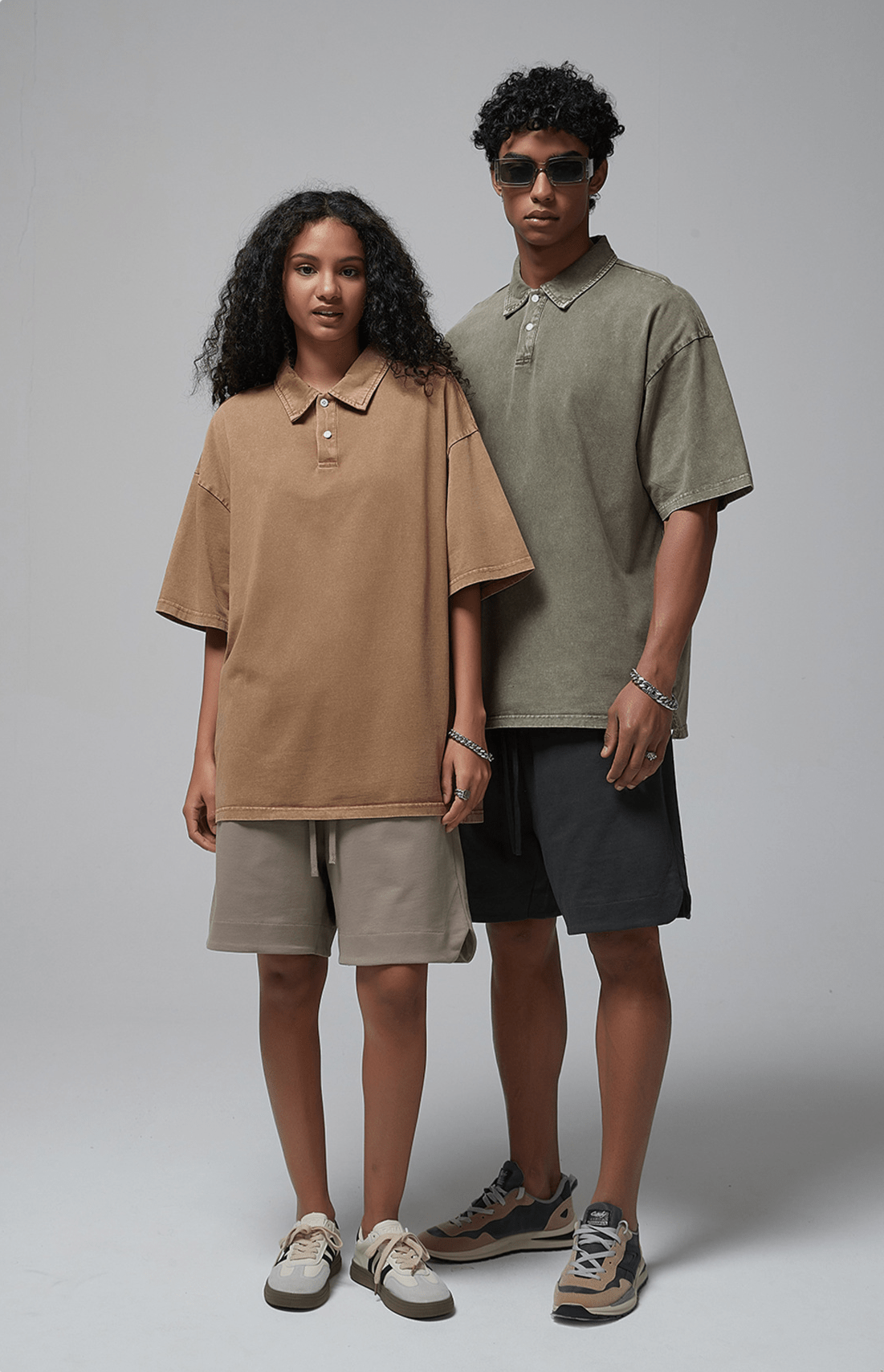 Oversized Washed Wax - Dye Polo Collar Tee - COPPING THREADS - CT Basics
