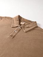 Oversized Washed Wax - Dye Polo Collar Tee - COPPING THREADS - CT Basics