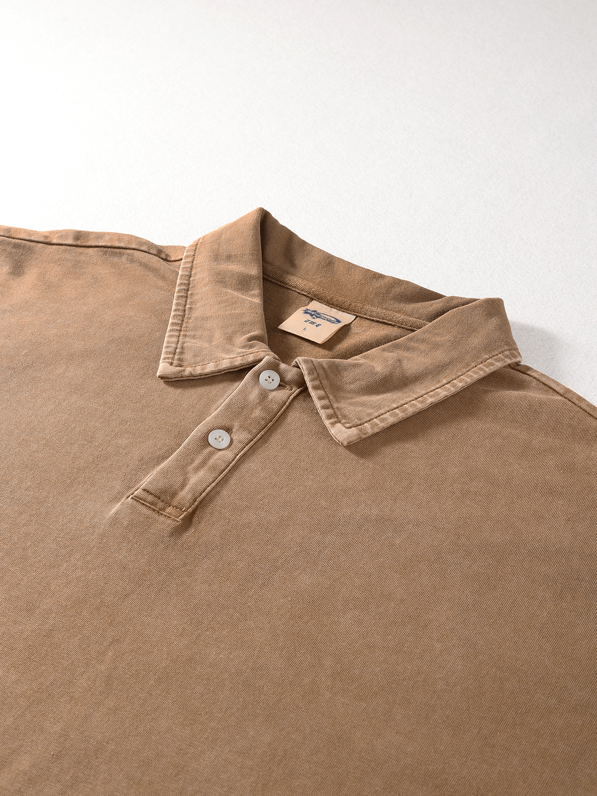 Oversized Washed Wax - Dye Polo Collar Tee - COPPING THREADS - CT Basics