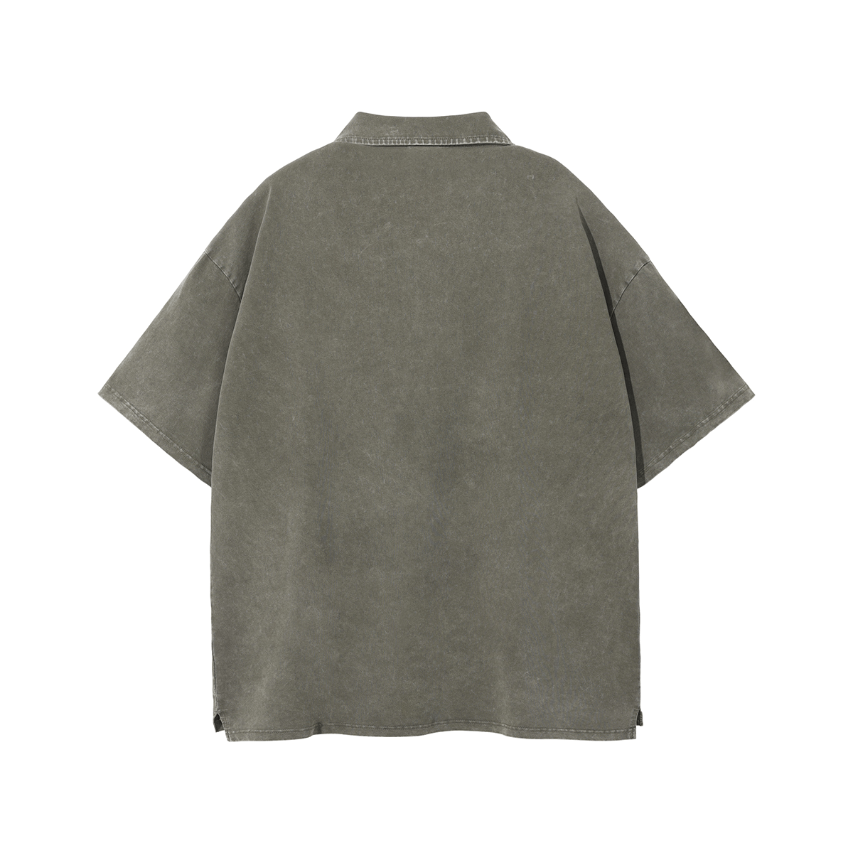 Oversized Washed Wax - Dye Polo Collar Tee - COPPING THREADS - CT Basics