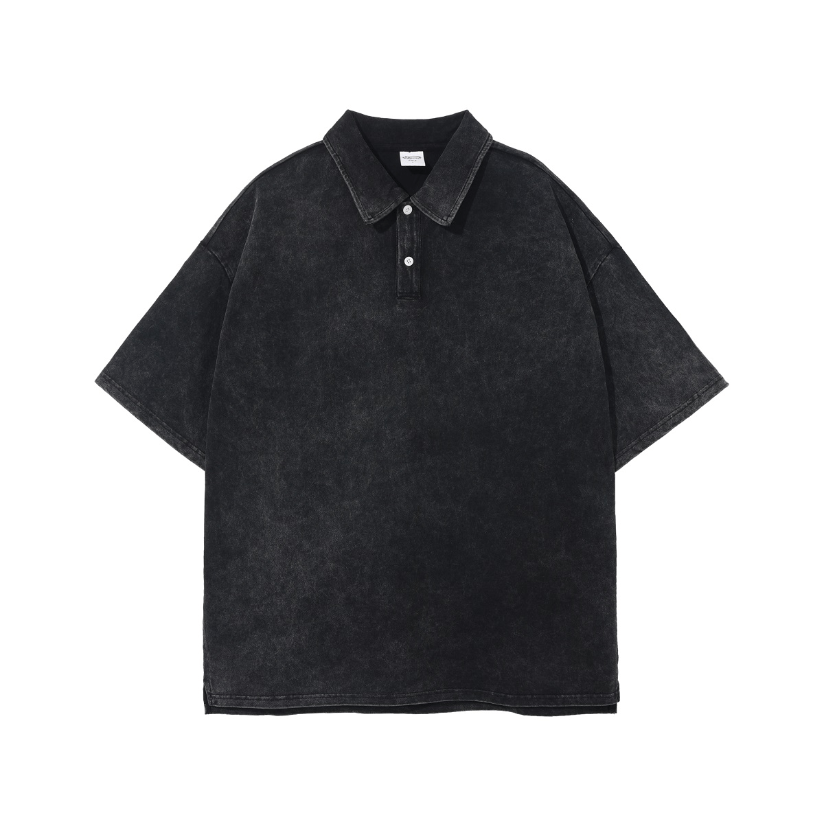 Oversized Washed Wax - Dye Polo Collar Tee - COPPING THREADS - CT Basics