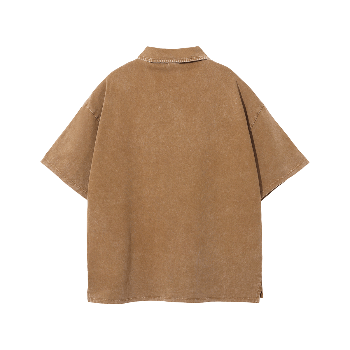 Oversized Washed Wax - Dye Polo Collar Tee - COPPING THREADS - CT Basics
