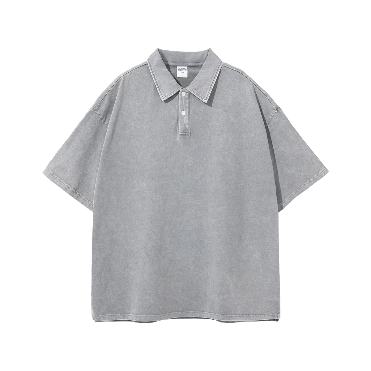 Oversized Washed Wax - Dye Polo Collar Tee - COPPING THREADS - CT Basics