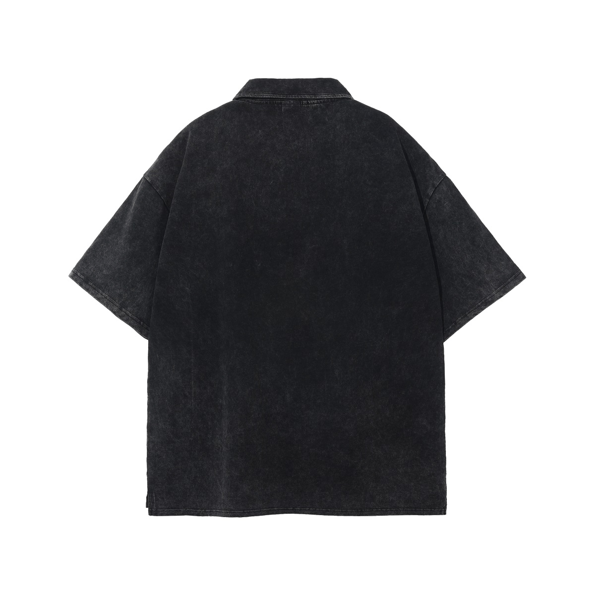 Oversized Washed Wax - Dye Polo Collar Tee - COPPING THREADS - CT Basics