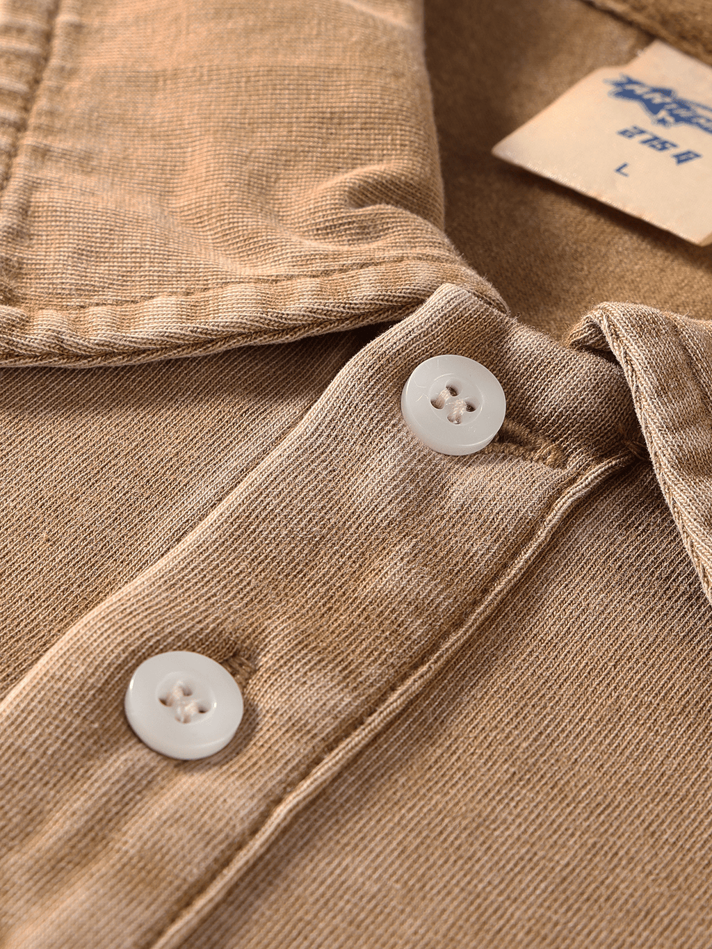 Oversized Washed Wax - Dye Polo Collar Tee - COPPING THREADS - CT Basics