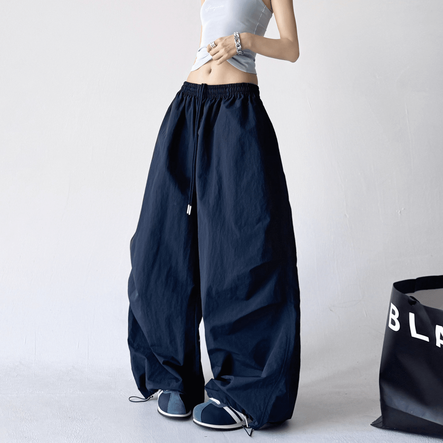 Oversized Wide - Leg Drawstring Cargo Pants - COPPING THREADS - CT Select
