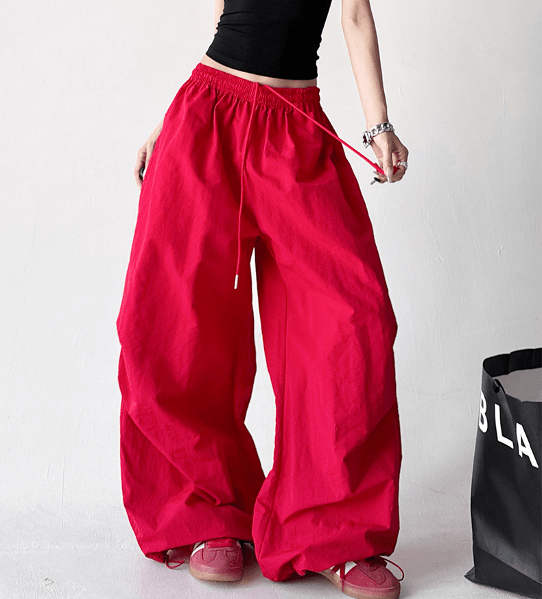 Oversized Wide - Leg Drawstring Cargo Pants - COPPING THREADS - CT Select