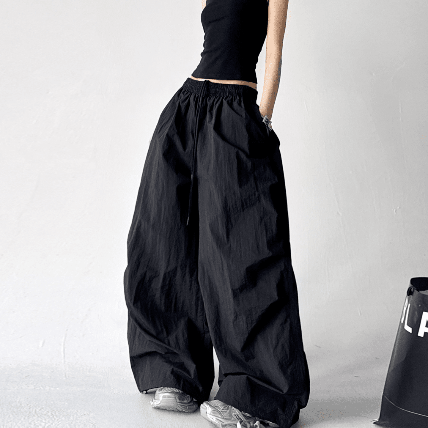Oversized Wide - Leg Drawstring Cargo Pants - COPPING THREADS - CT Select