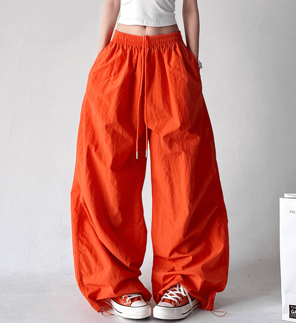 Oversized Wide - Leg Drawstring Cargo Pants - COPPING THREADS - CT Select