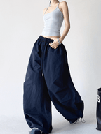 Oversized Wide - Leg Drawstring Cargo Pants - COPPING THREADS - CT Select