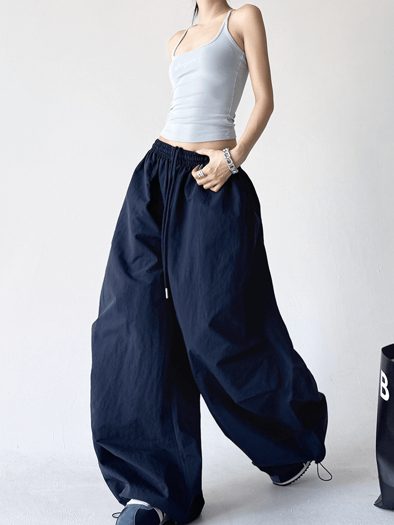 Oversized Wide - Leg Drawstring Cargo Pants - COPPING THREADS - CT Select
