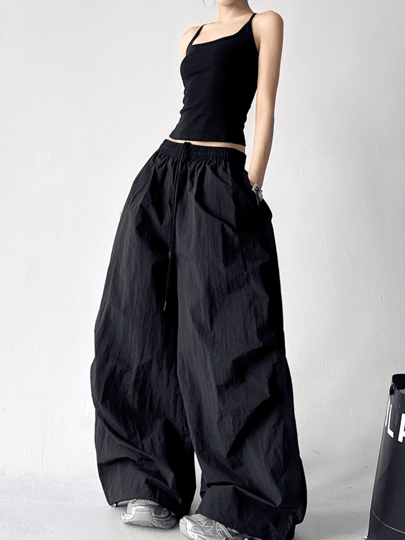 Oversized Wide - Leg Drawstring Cargo Pants - COPPING THREADS - CT Select