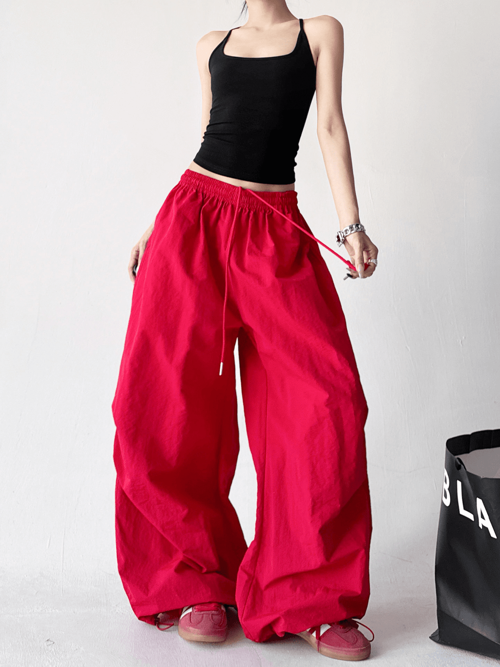 Oversized Wide - Leg Drawstring Cargo Pants - COPPING THREADS - CT Select