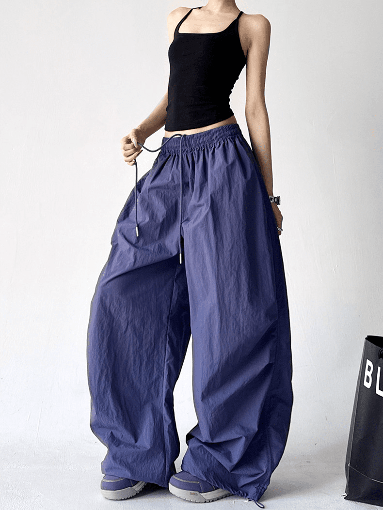 Oversized Wide - Leg Drawstring Cargo Pants - COPPING THREADS - CT Select