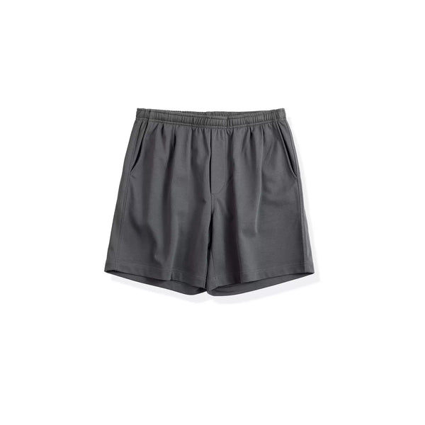 IDLT shorts, dark gray front laid flat.