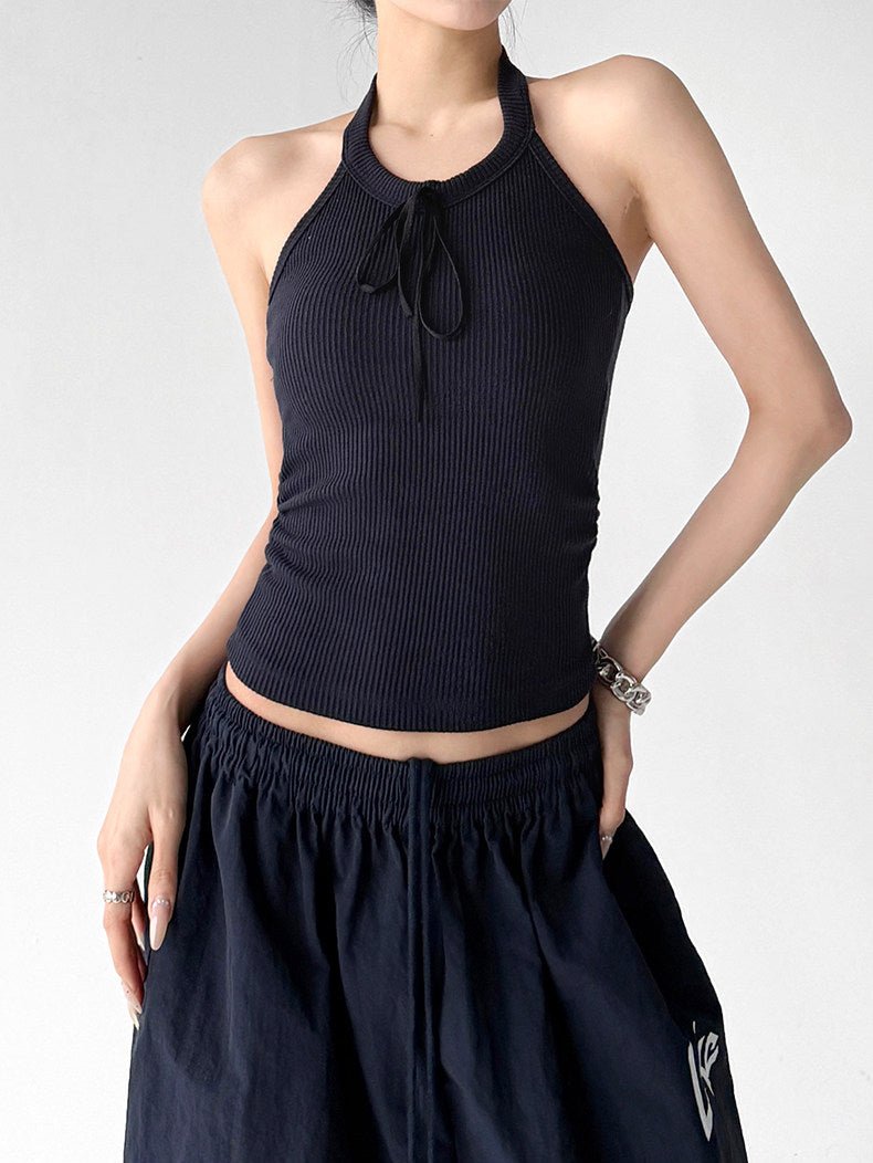 Padded Halter-Tie Fitted Tank Top - CT2905 - COPPING THREADS - CT ORIGINALS