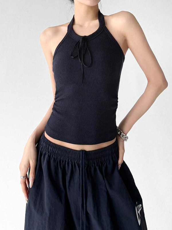 Padded Halter-Tie Fitted Tank Top - CT2905 - COPPING THREADS - CT ORIGINALS