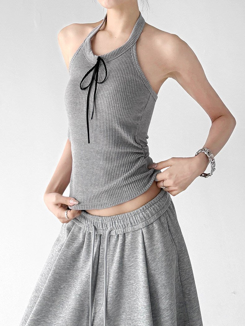 Padded Halter-Tie Fitted Tank Top - CT2905 - COPPING THREADS - CT ORIGINALS