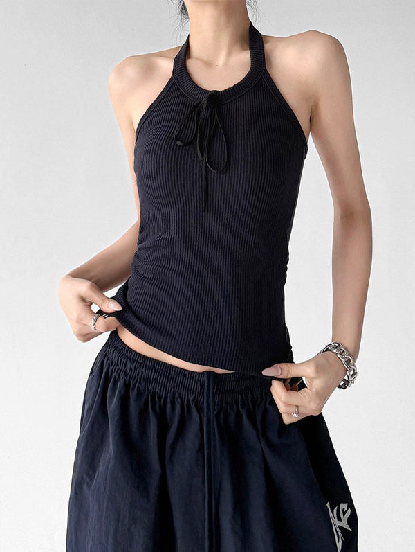 Padded Halter-Tie Fitted Tank Top - CT2905 - COPPING THREADS - CT ORIGINALS