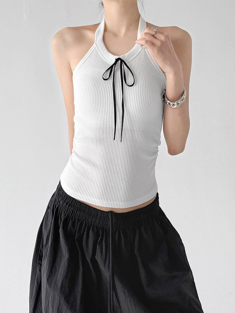 Padded Halter-Tie Fitted Tank Top - CT2905 - COPPING THREADS - CT ORIGINALS