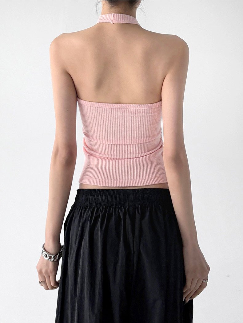 Padded Halter-Tie Fitted Tank Top - CT2905 - COPPING THREADS - CT ORIGINALS