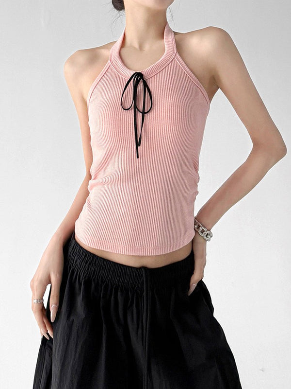 Padded Halter-Tie Fitted Tank Top - CT2905 - COPPING THREADS - CT ORIGINALS
