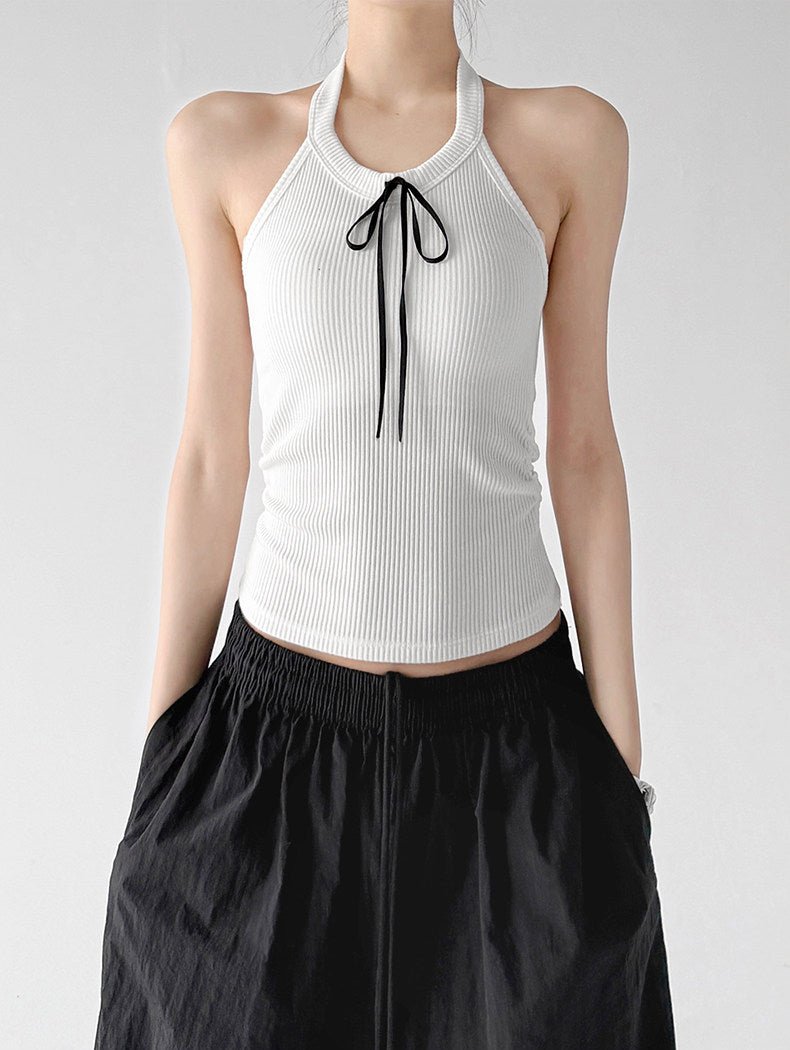 Padded Halter-Tie Fitted Tank Top - CT2905 - COPPING THREADS - CT ORIGINALS