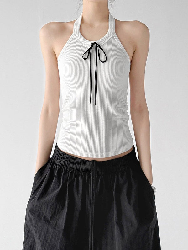 Padded Halter-Tie Fitted Tank Top - CT2905 - COPPING THREADS - CT ORIGINALS