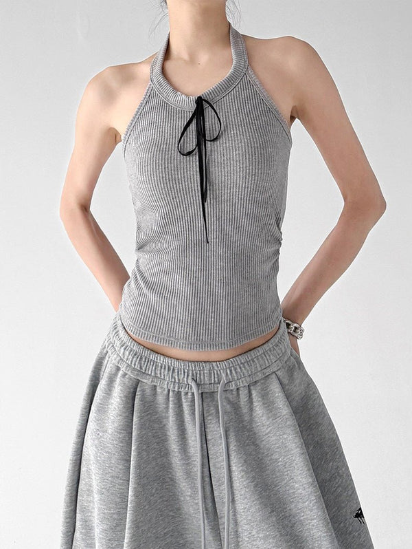 Padded Halter-Tie Fitted Tank Top - CT2905 - COPPING THREADS - CT ORIGINALS