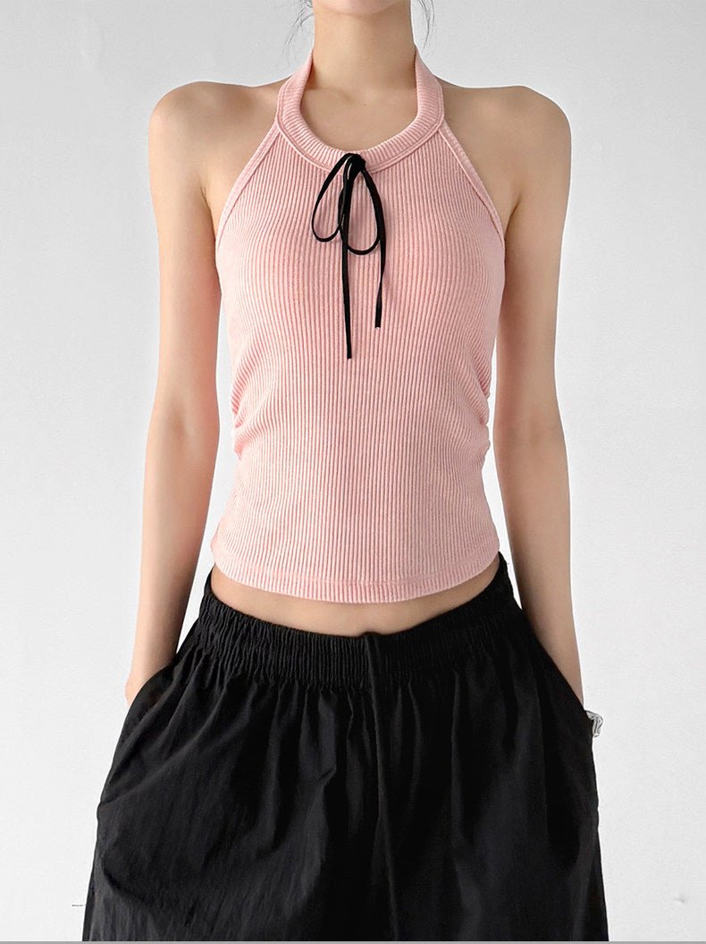 Padded Halter-Tie Fitted Tank Top - CT2905 - COPPING THREADS - CT ORIGINALS