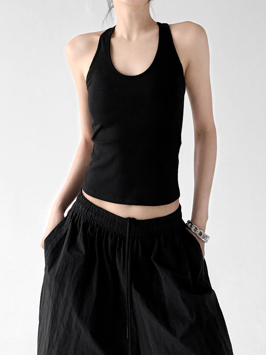 Padded Y-Back Cropped Tank Top - CT5561 - COPPING THREADS - CT ORIGINALS