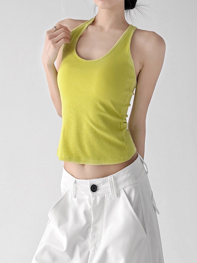Padded Y-Back Cropped Tank Top - CT5561 - COPPING THREADS - CT ORIGINALS